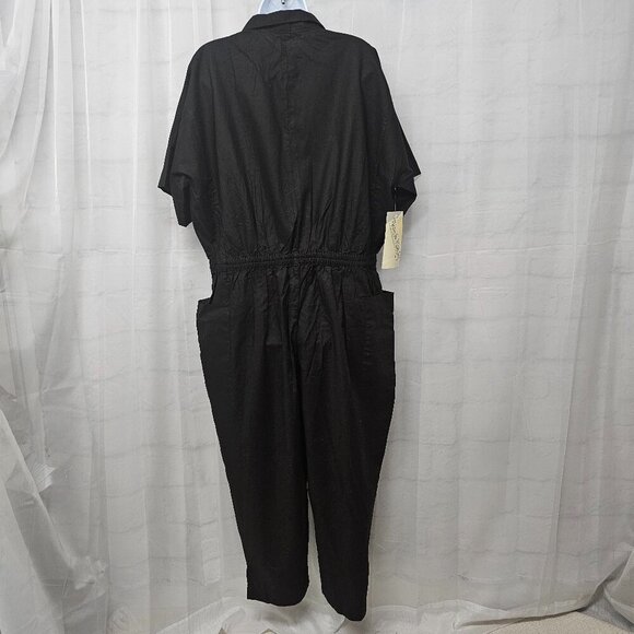 NWT Diane Von Furstenberg Black Straight Leg Romper Cotton M - Picture 7 of 12